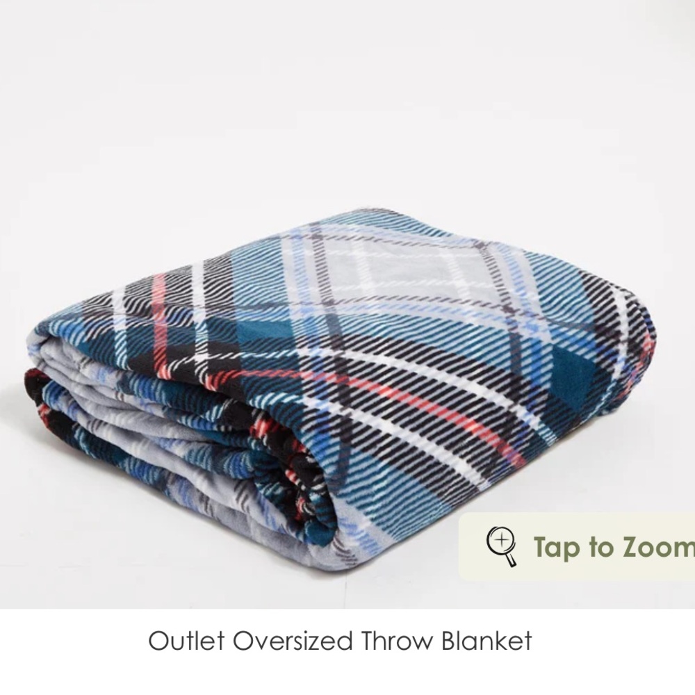 NWT Vera Bradley Outlet Fleece Oversized Throw Blanket Fleece in Snowy Plaid